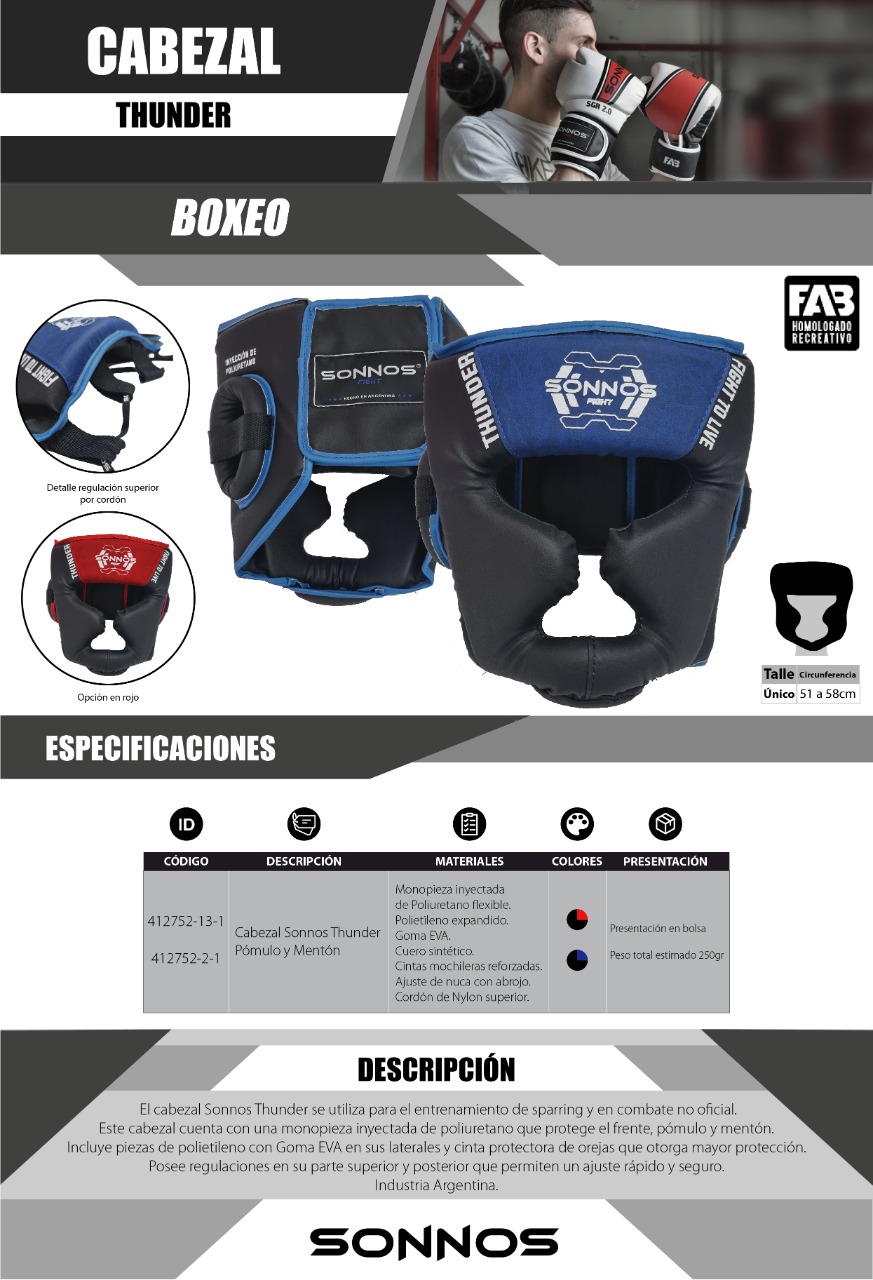 CABEZAL  SONNOS THUNDER POMULO Y MENTON RELLENO INYECTADO
